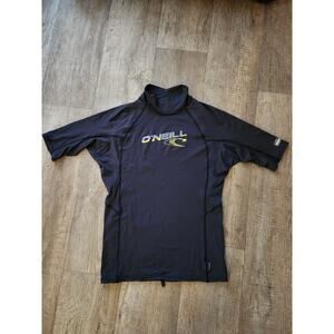 O'NEILL Men's Basic Skins 50+UVA Protection S/S Rash Guard Black Size 2XL
